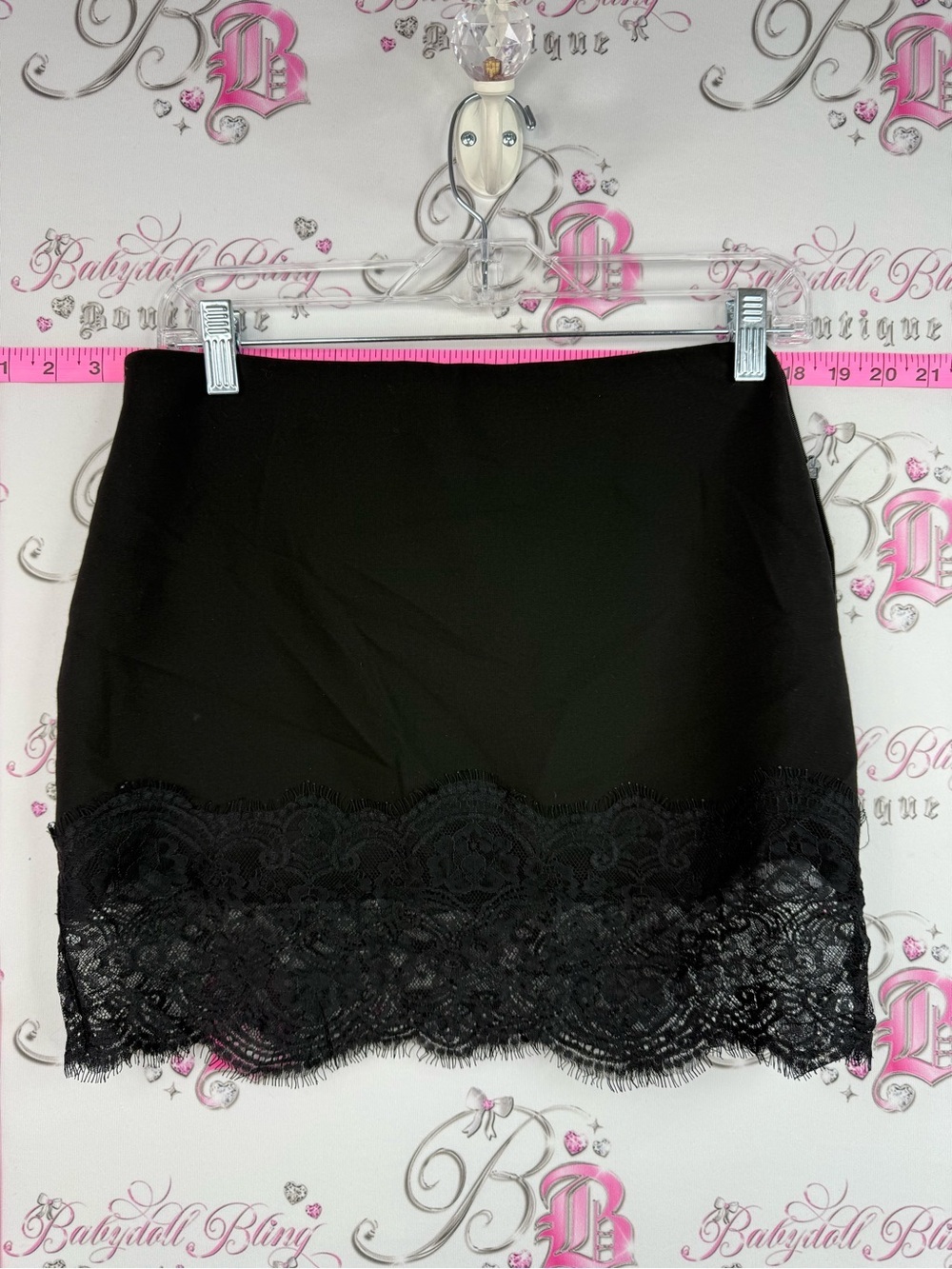 Zara skirt lace trim hem mini skirt sexy Black Lace Trim Mini Skirt